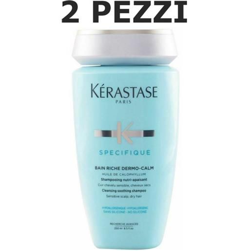 Kérastase kerastase specifique bain dermo-calm riche 250ml 2 pezzi - shampoo nutriente cuoio capelluto sensibilie