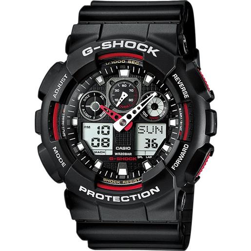 G-Shock orologio G-Shock ga-100-1a4er crono nero e rosso