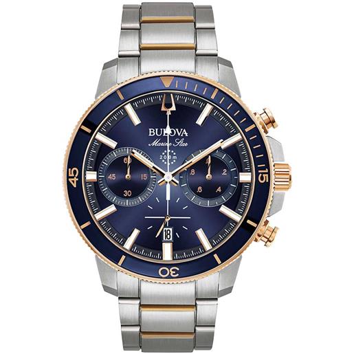 Bulova orologio Bulova 98b301 cronografo marine star blu con doratura rosa