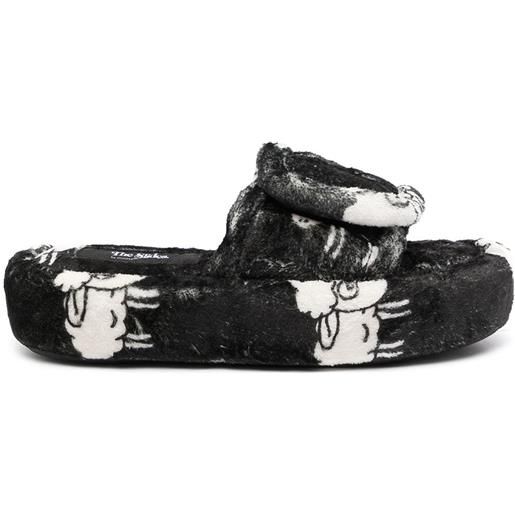 DUOltd slippers con motivo pecora - nero