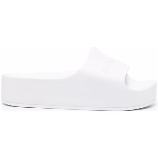 Balenciaga sandali slides chunky con logo goffrato - bianco