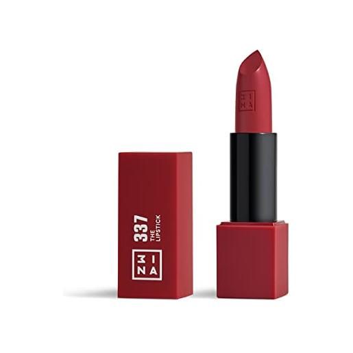 3ina makeup - the lipstick 337 - prugna scuro - rossetto matte - alta pigmentazione - rossetti cremosi - profumo di vaniglia e custodia magnetica - lucido e mat - vegan - cruelty free
