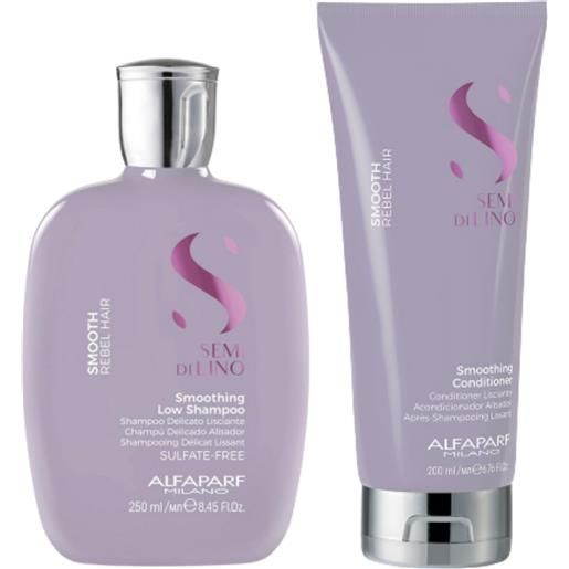 Alfaparf semi di lino smoothing low shampoo 250 ml + conditioner 200 ml