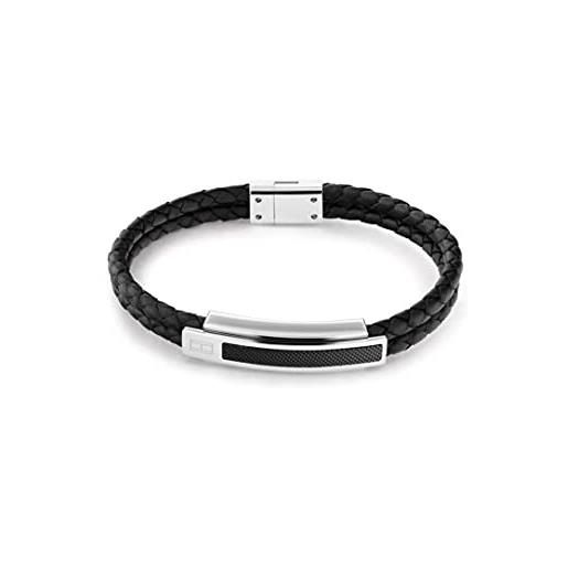Tommy Hilfiger jewelry braccialetto da uomo in pelle nero - 2790357