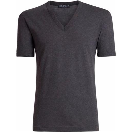 Dolce & Gabbana t-shirt con scollo a v - grigio