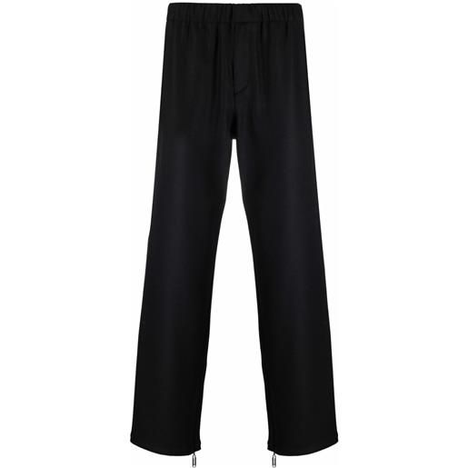 Off-White pantaloni dritti con vita elasticizzata - nero