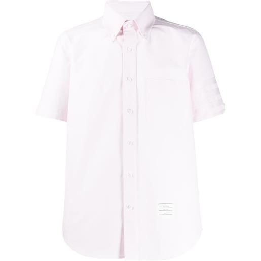 Thom Browne camicia a maniche corte con dettaglio a 4 righe - rosa