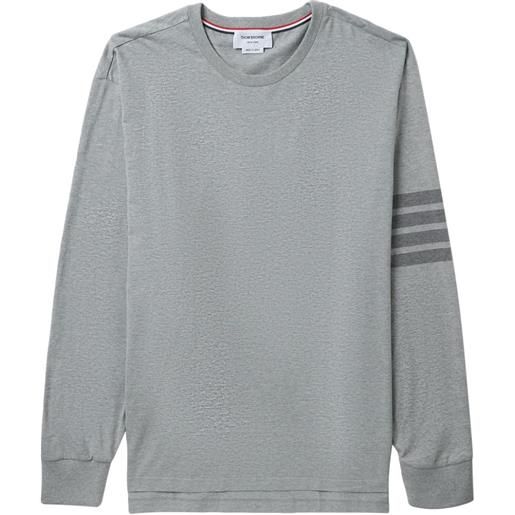 Thom Browne t-shirt stile rugby con dettaglio a 4 righe - grigio