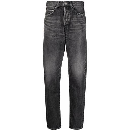Saint Laurent jeans affusolati a vita alta - nero