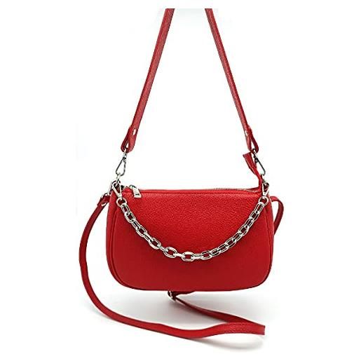 Puccio Pucci trlbc100172, borsa di pelle womens, rosso, 26x16x8 cm