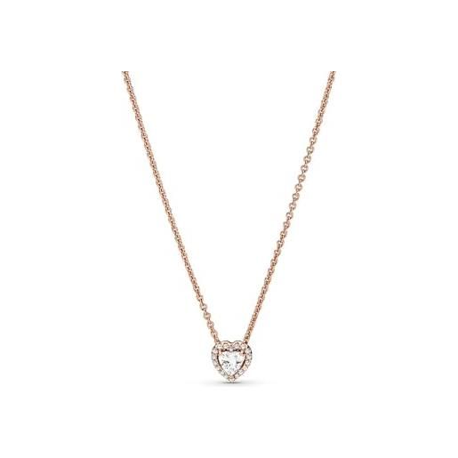 Pandora collar collier de corazón brillante 388425c01-45 rose