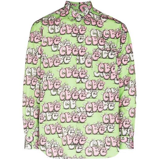 Comme Des Garçons Shirt camicia con stampa grafica comme des garçons shirt x kaws - verde