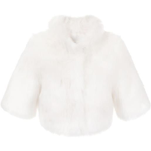 Unreal Fur giacca crop desire - bianco