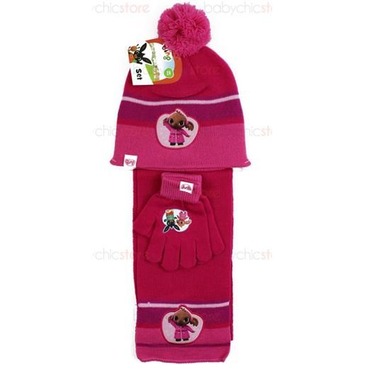 Regabilia set sciarpa, cappello e guanti di bing - rosa