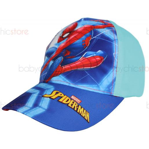 Regabilia cappellino con visiera di spiderman - azzurro