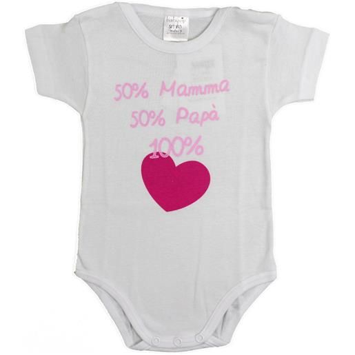 Premamy body mezza manica 50% mamma e 50% papà rosa - 6 mesi