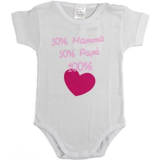 Premamy body mezza manica 50% mamma e 50% papà rosa - 12 mesi