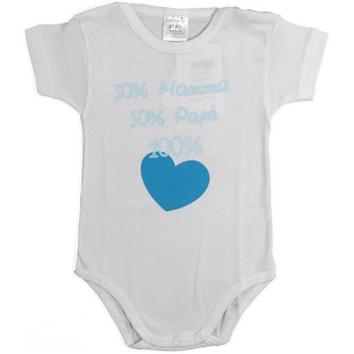Premamy body neonato a mezza manica - 50% mamma e 50% papà - 3 mesi