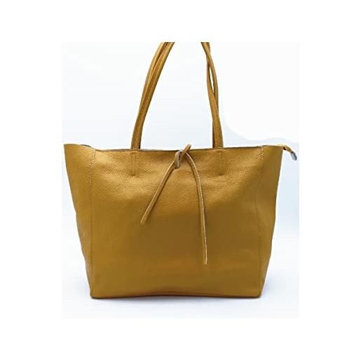 Puccio Pucci trlbc100277, borsa di pelle womens, giallo senape, 45x30x14 cm