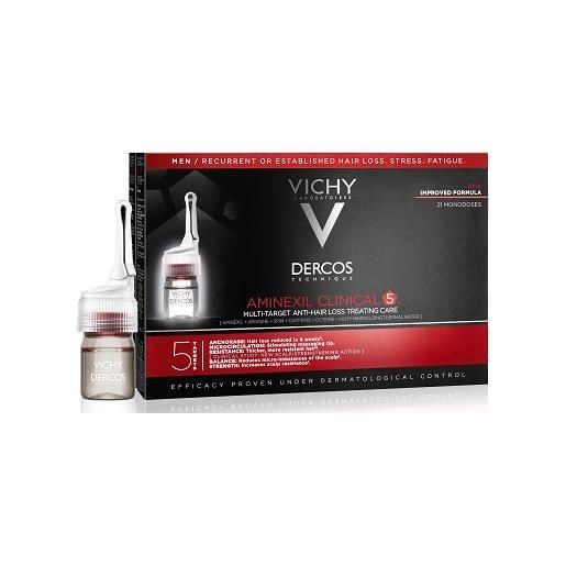 Vichy dercos aminexil intensive 5 trattamento anticaduta uomo 21 fiale