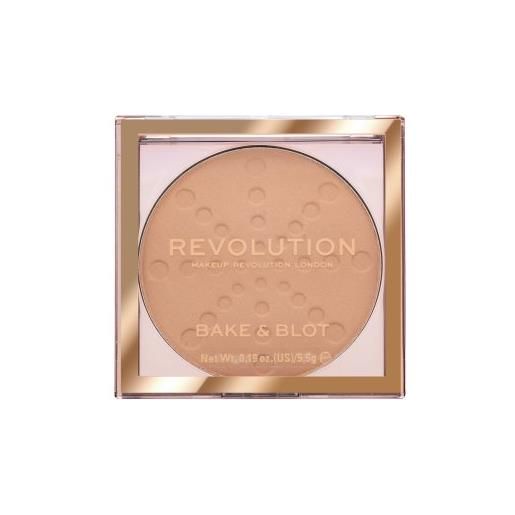 Makeup Revolution bake & blot compact powder - beige cipria per l' unificazione della pelle e illuminazione 5,5 g
