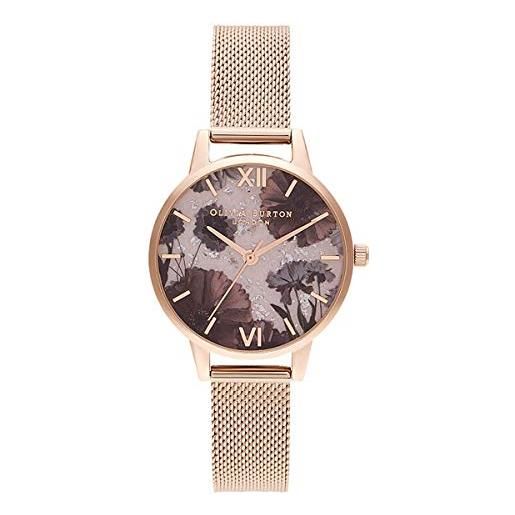 Olivia Burton orologio analogico al quarzo da donna con cinturino in acciaio inossidabile color oro rosa - ob16sp21