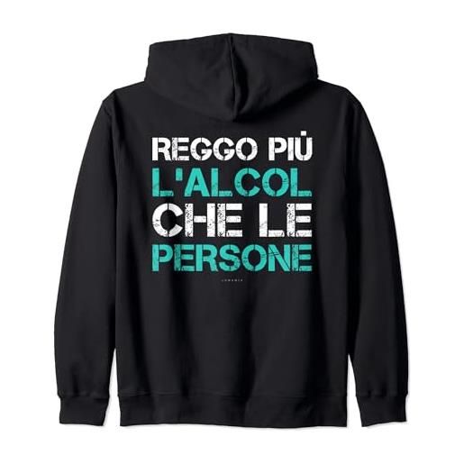 LUMOMIX felpe uomo cappuccio e zip reggo più alcol che persone felpa con cappuccio