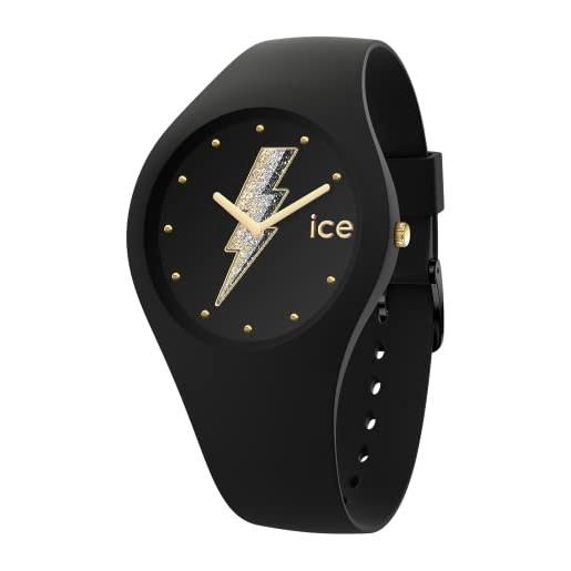 Ice-watch - ice glam rock electric black - orologio nero da donna con cinturino in silicone - 019858 (medium)