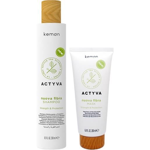 Kemon actyva nuova fibra kit shampoo 250 ml + mask 200 ml