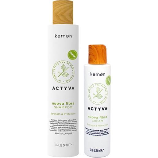 Kemon actyva nuova fibra kit shampoo 250 ml + cream 125 ml
