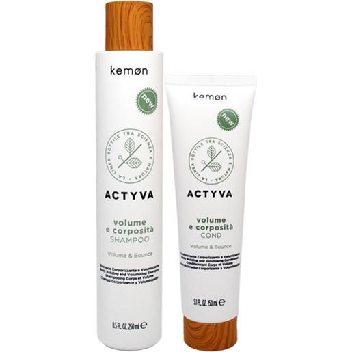 Kemon actyva volume e corposità kit shampoo 250 ml + conditioner 150 ml
