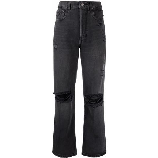 Boyish Jeans jeans dritti con effetto vissuto - nero