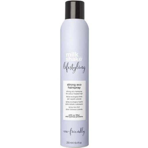 milk_shake lifestyling strong eco hairspray 250ml - lacca ecologica tenuta forte capelli colorati