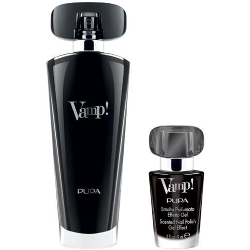 Pupa vamp!Black confezione 50 ml eau de parfum + 9 ml vamp!Smalto profumato effetto gel 305