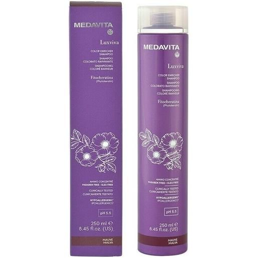 Medavita luxviva color enricher shampoo mauve 250ml - shampoo ravvivante colorante capelli castani
