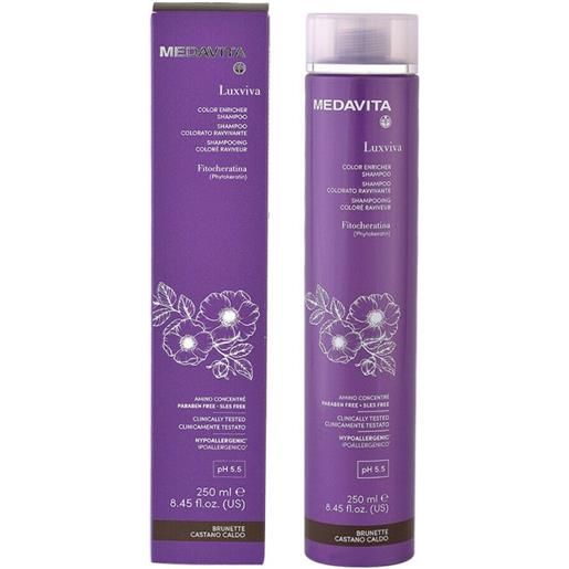 Medavita luxviva color enricher shampoo brunette 250ml - shampoo ravvivante colorante capelli scuri