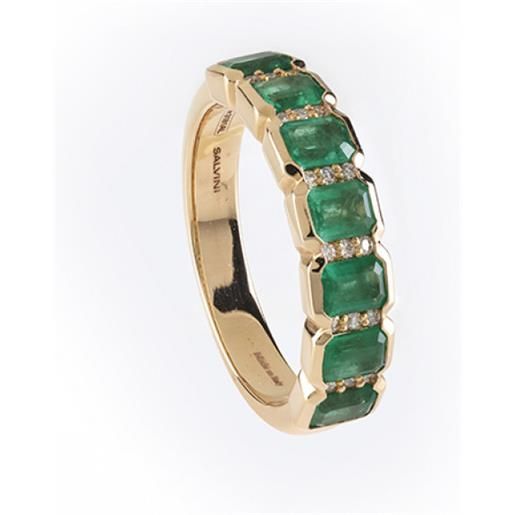 Salvini anello regina diamanti e smeraldi