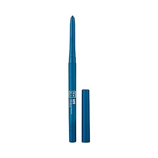3ina makeup - the 24h automatic eye pencil 829 - blu - matita a lunga durata - impermeabile - formula pigmentata - texture cremosa - pennello e temperino - punta precisa - vegan - cruelty free