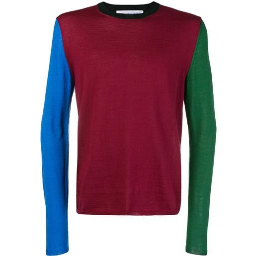 Comme Des Garçons Shirt maglione con design color block - rosso