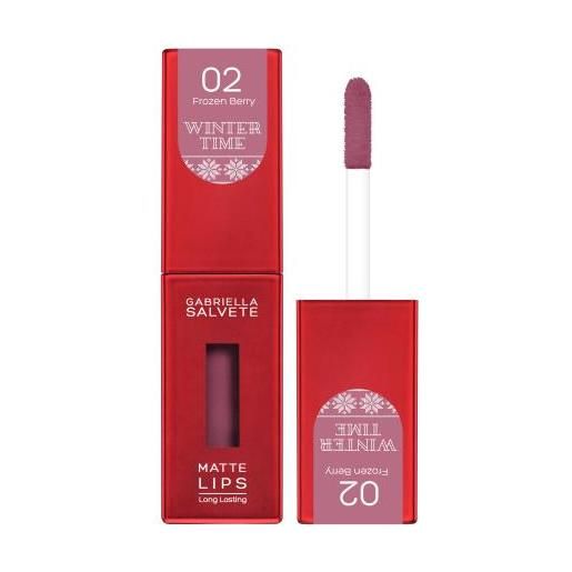 Gabriella Salvete winter time matte lips rossetto liquido altamente pigmentato 4.5 ml tonalità 02 frozen berry