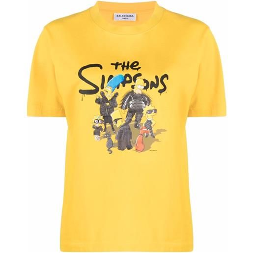 Balenciaga t-shirt con stampa the simpsons - giallo