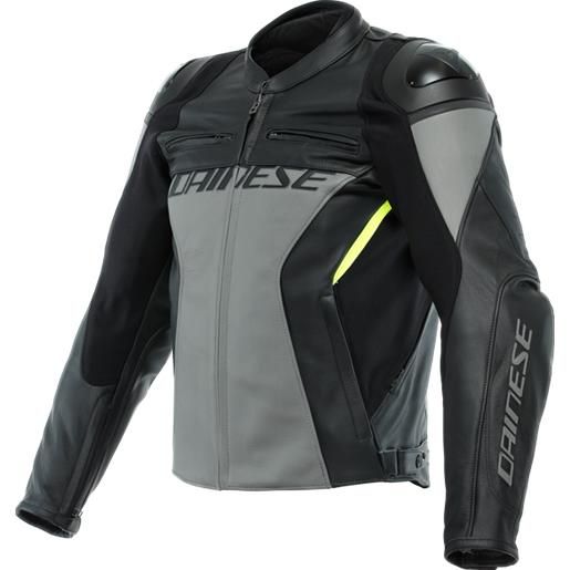 Dainese giacca racing 4 pelle charcoal gray black | dainese