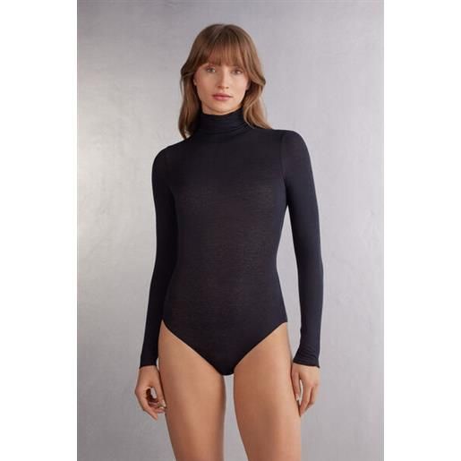 Intimissimi body a collo alto in modal ultralight con cashmere nero