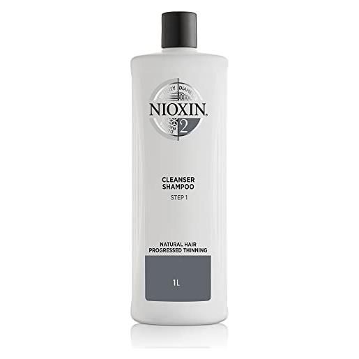 Nioxin shampoo sistema 2 per capelli naturali assottigliati, formato convenienza - 1 l