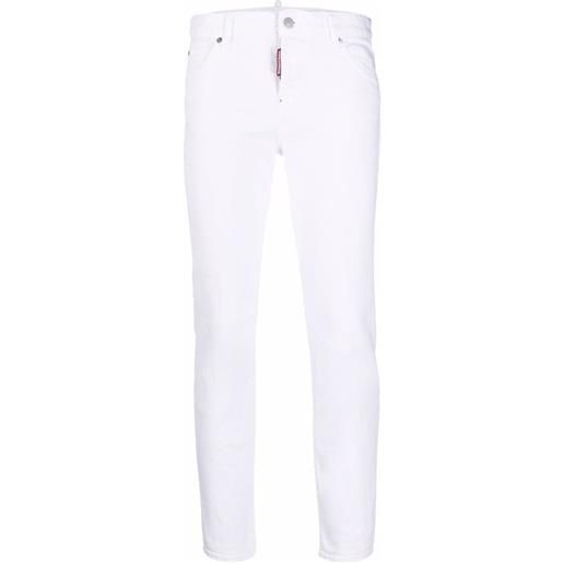 Dsquared2 jeans skinny a vita bassa - bianco