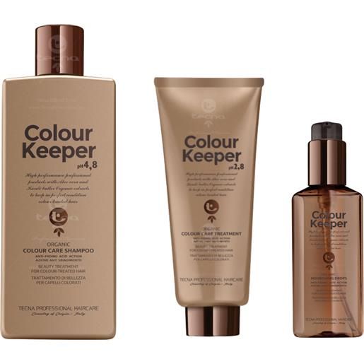 Tecna colour keeper colour care shampoo 250 ml + treatment 200 ml + drops 100 ml
