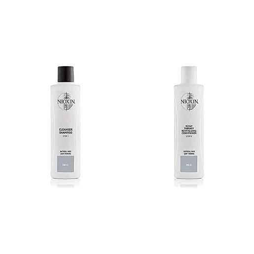 Nioxin shampoo sistema 1 per capelli naturali leggermente assottigliati - 300 ml + nioxin conditioner sistema 1 per capelli naturali leggermente assottigliati - 300 ml