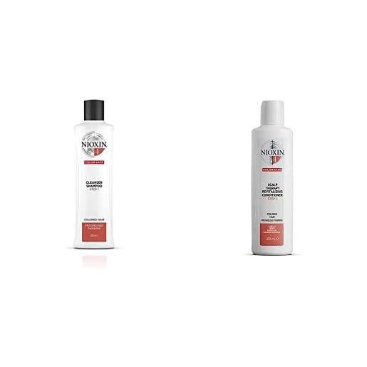 Nioxin shampoo sistema 4 - per capelli colorati naturali assottigliati - 300 ml + nioxin conditioner sistema 4 per capelli colorati assottigliati - 300 ml