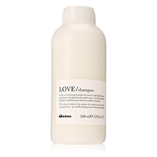 Davines love curl shampoo 1000ml per capelli ricci o mossi - estratto di mandorla di noto - presidio slow food