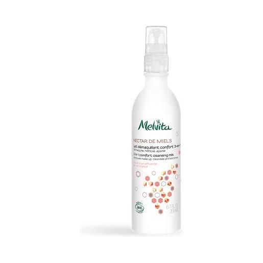 Melvita - latte detergente nectar de miels - rimuove delicatamente il trucco - 99% naturale - certificato biologico - made in france - flacone da 200 ml
